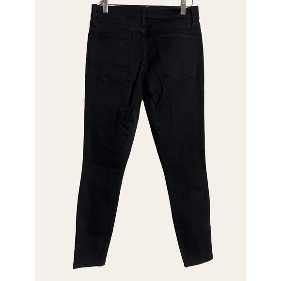 Frame Denim Noir Street Black Le High Waist Skinny Button Fly Jeans Size 28 - Picture 8 of 10